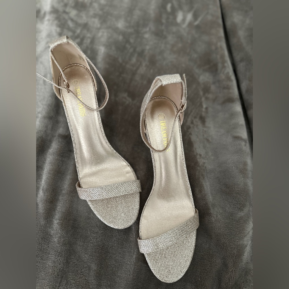 Gold chunky heel